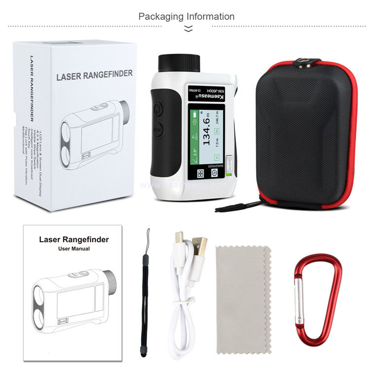 Kaemeasu Recarregável Laser Rangefinder Voz Golf Rangefinder LCD Display Telescópio Com Ecrã Lateral J1200