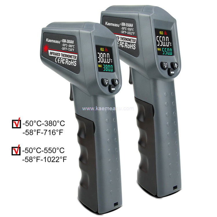 Kaemeasu Colour Display High Heat Infrared Thermometer com direção a laser