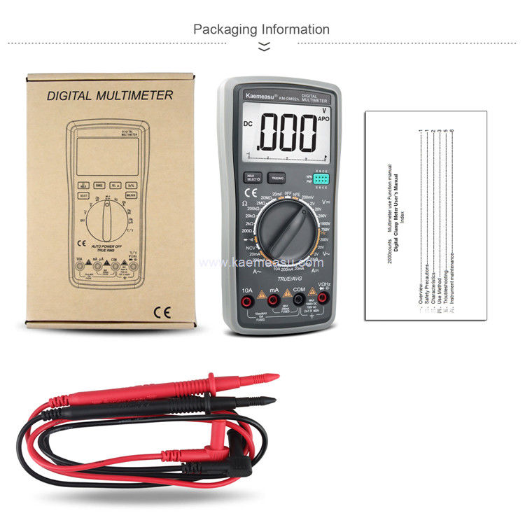 Kaemeasu 02A Voltímetro Industrial Portátil Aneng Digital Multitester NCV T RMS Medidor de Teste Elétrico