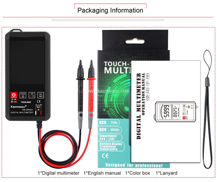 Kaemeasu 06A DC AC Voltage Meter Mini Pocket Multimetro 2 Pcs Alimentado por bateria AAA