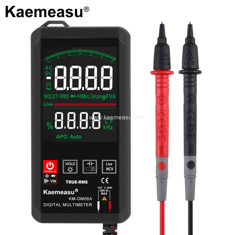 Kaemeasu 06C Display a cores Tester Multiméter Eletrônico Smart Voltmeter Multimetro Digital