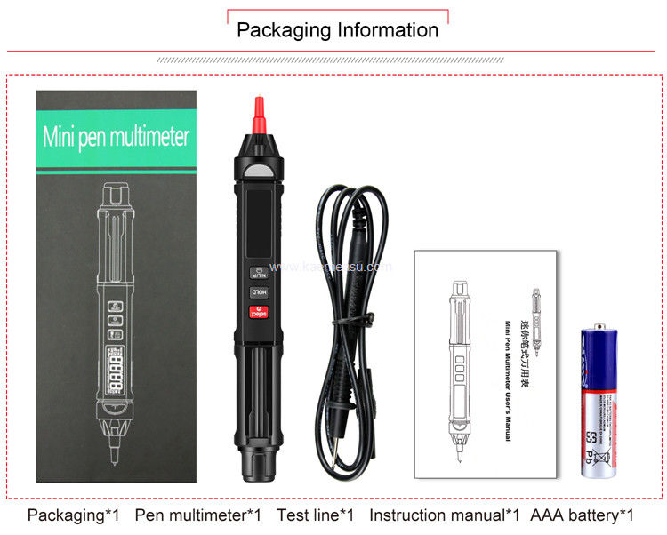 Kaemeasu 6000 Conta Multiméter Digital de Display Type Pen com Detector de Voltagem