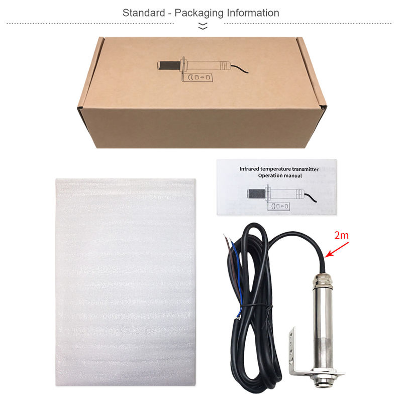 Kaemeasu 4~20 mA Transmissor de aço inoxidável Sensor de temperatura infravermelha sem contacto -20~600°C