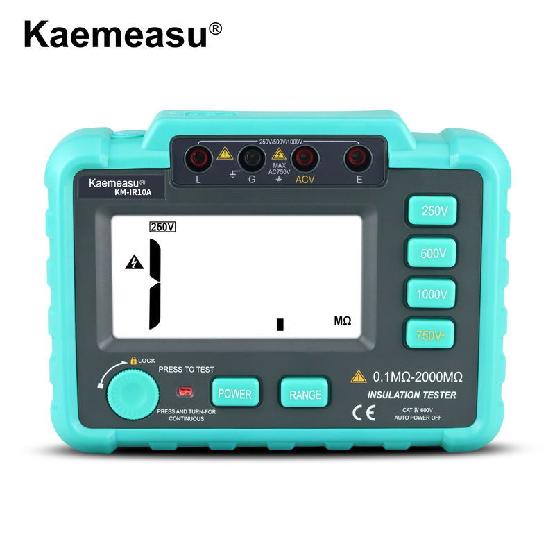 Kaemesau 1999 Teste de resistência ao isolamento do mostrador de contagem 250 V 500 V 1000 V Proteção contra sobrecarga Teste de resistência ao isolamento digital IR10A