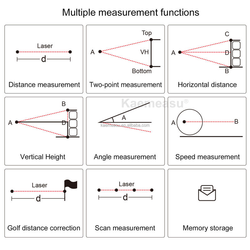 Kaemeasu Multifunção Laser Distância Medidor Telescópio Golf Laser Rangefinder Caça Regra Eletrônica Com Adsorção Magnética