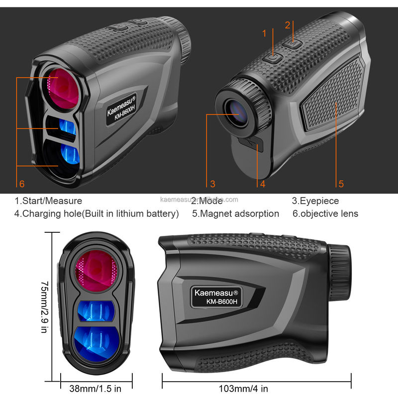 Kaemeasu Multifunção Laser Distância Medidor Telescópio Golf Laser Rangefinder Caça Regra Eletrônica Com Adsorção Magnética