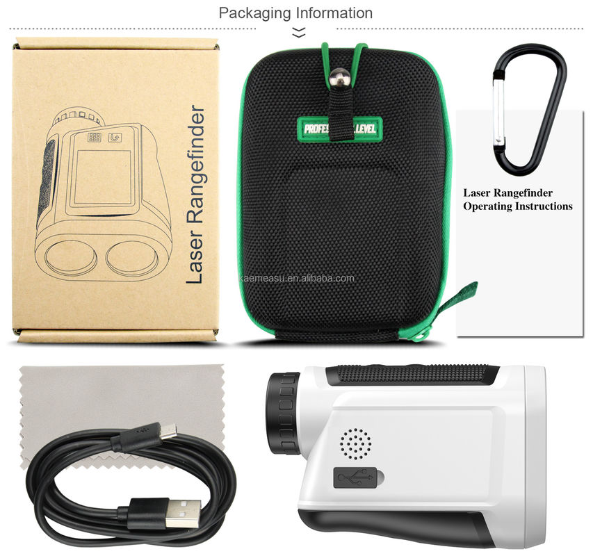 OEM 6x Rangefinder Laser Mounted Range Finder Golf Laser Range Finder Bateria de lítio Touch Type recarregável tela colorida IP54