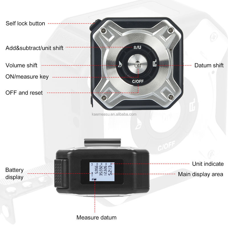 Banda de carregamento USB multifunção Medidor de comprimento de onda Medidor de comprimento de onda Ruler eletrônico Instrumento de medição de infravermelho OEM Laser Distance Meter