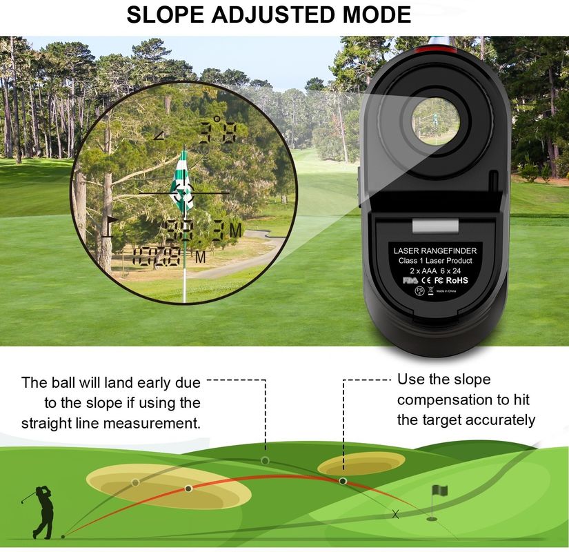 Medidor de distância a laser 5~1000m Medidor de distância de caça Telescópio golf Medidores de distância a laser com interruptor de inclinação