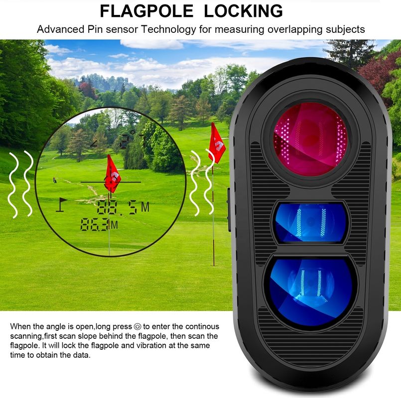 OEM ODM Finder de alcance 600/800/1000m Golf Distância Meter Múltiplos modos Laser Finder Telescópio com interruptor de inclinação