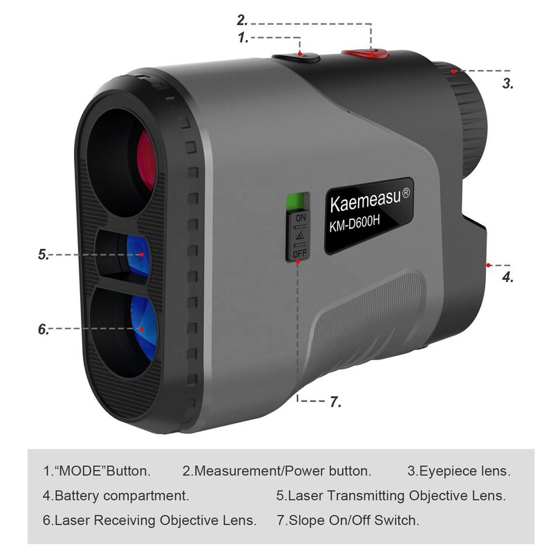 OEM ODM Finder de alcance 600/800/1000m Golf Distância Meter Múltiplos modos Laser Finder Telescópio com interruptor de inclinação