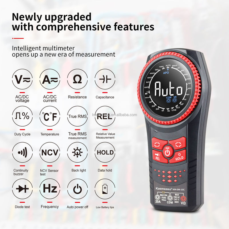 Auto Range Multimetro NCV Voltage Current Smart Digital Multimeter Tester Continuidade Botão rotativo Multiméter digital profissional