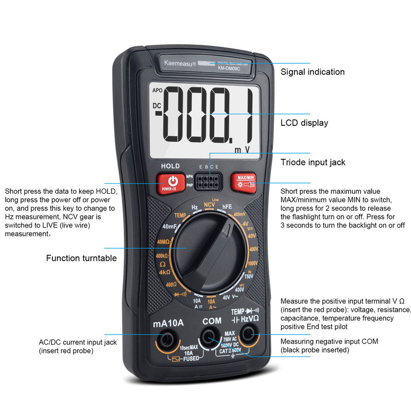 3999 Contagens TRMS Multimétros LCD Profissionais NCV Multiméter de banco Elétrico Multiméter Digital Inteligente Multimetros Automóveis