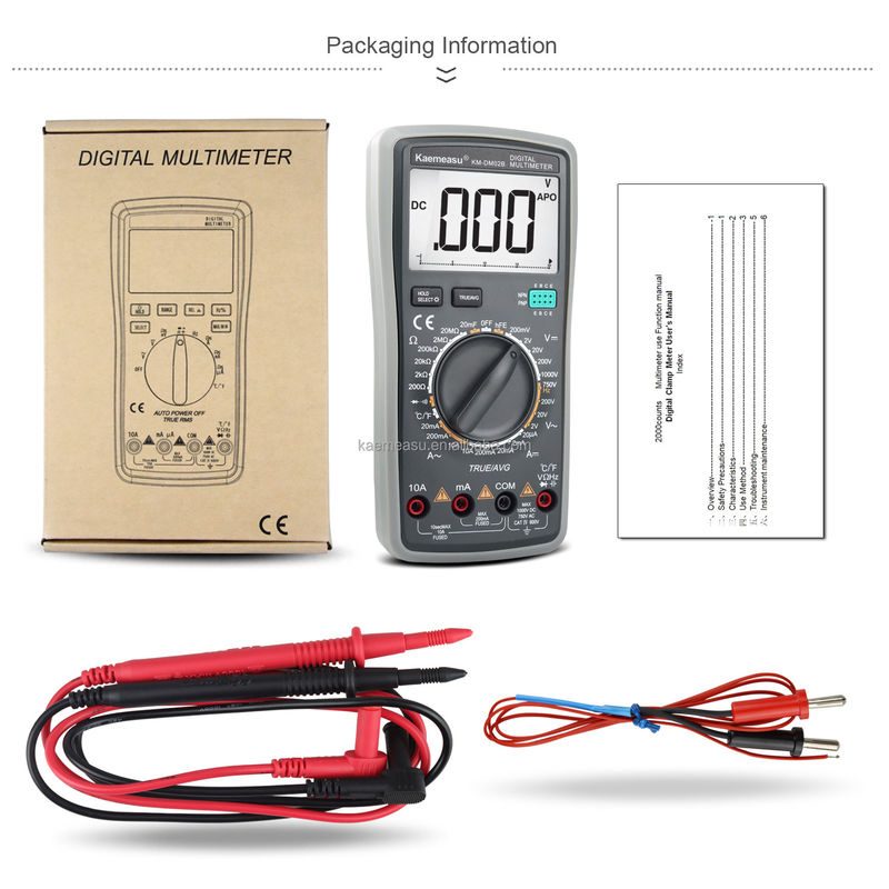 Eletricista Multitester de alcance automático 6000 Contas Multiméter analógico T-RMS Diodo Teste de continuidade Buzzer Multimetros digitais