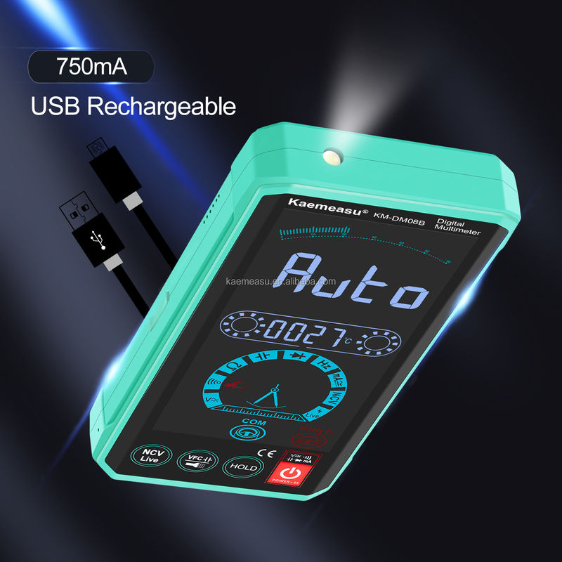 Multimetros inteligentes de interação entre humanos e máquinas, com ecrã LCD a cores, testador de tensão, recarregável, multimetros digitais inteligentes
