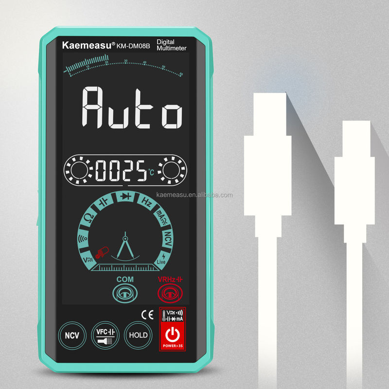 Multimetros inteligentes de interação entre humanos e máquinas, com ecrã LCD a cores, testador de tensão, recarregável, multimetros digitais inteligentes