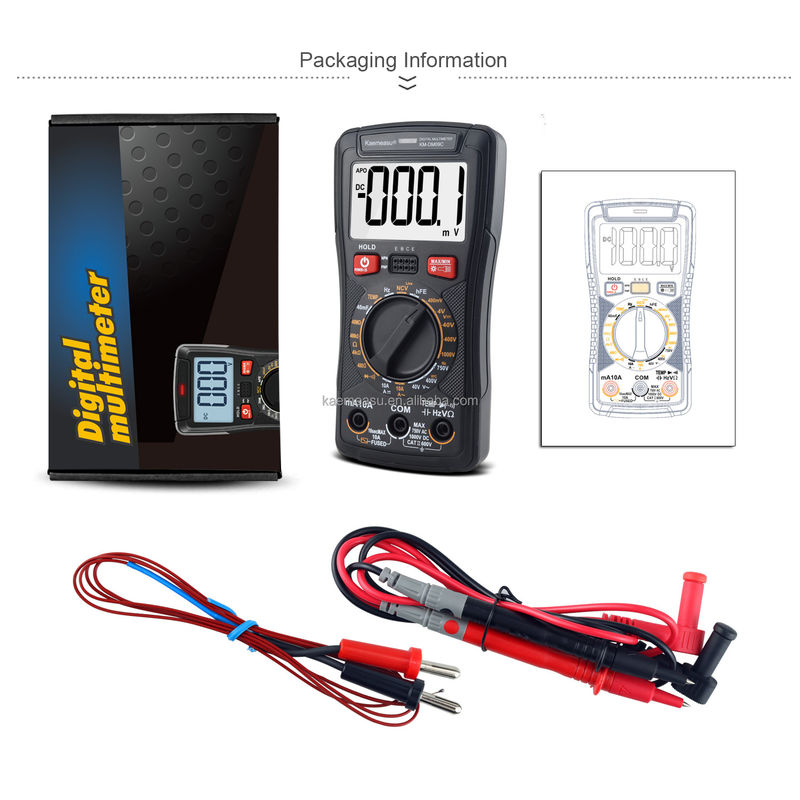 Multiméter de pinça digital personalizável para reparação de telefones celulares portátil e compacto 142*72*35mm