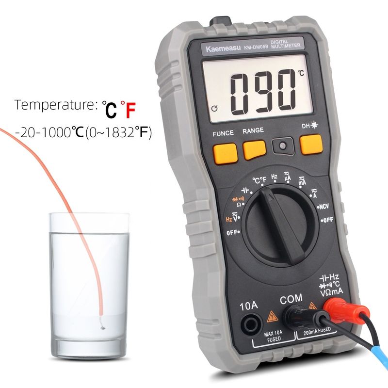 Mini Multiméter Digital DC/AC Voltagem Ampérimetro Corrente Ohm Temperatura T-rms Alta precisão Eletrônico Multiméter Digital