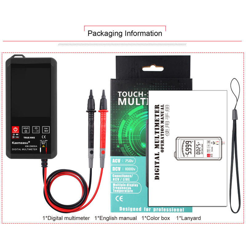 EBTN Display Touch Digital Multimeter 6000 Count Digital Multimeter Ncv Função Neutral Test de fio vivo Multimeter digital