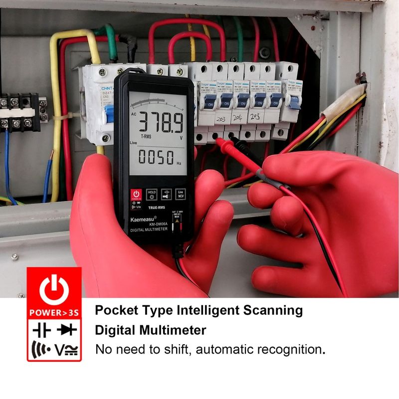 Grande ecrã Auto Ranging Touch Digital Multimeter Verdadeiro RMS Digital Multimeter AC DC Voltagem Mini Pocket Multimetro