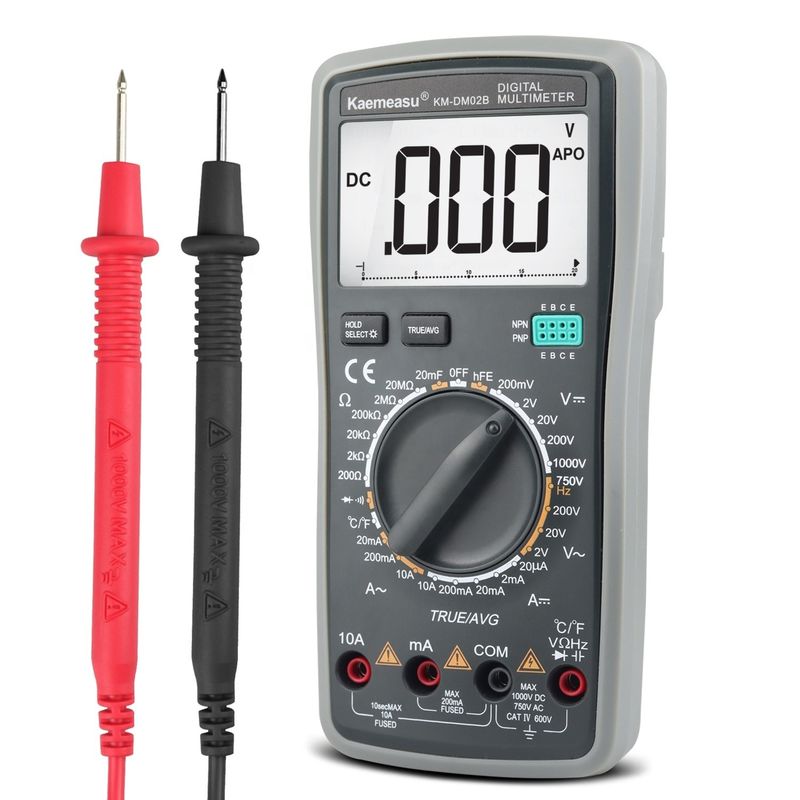 Alta precisão Anti-queimada 1000V Multimetros Digitais LCD Screen Voltmeter Função RMS Verdadeiro Multi Meter com sonda de temperatura
