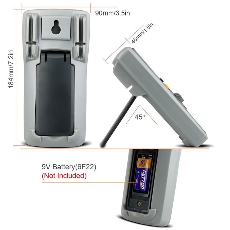 Alta precisão Anti-queimada 1000V Multimetros Digitais LCD Screen Voltmeter Função RMS Verdadeiro Multi Meter com sonda de temperatura