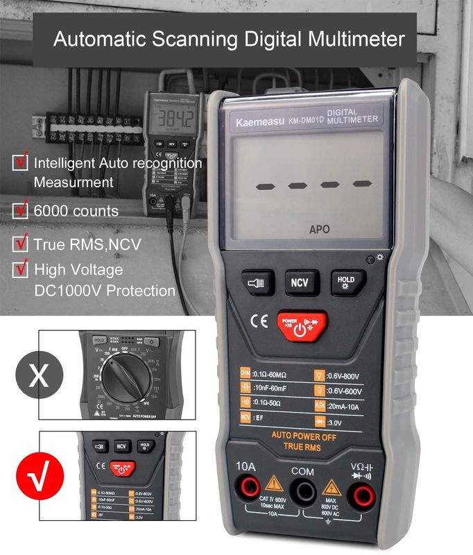 Mini Equipamento de laboratório de multitester portátil Teste de resistência Teste de bateria Teste de bateria Instrumento elétrico Mulímetros digitais