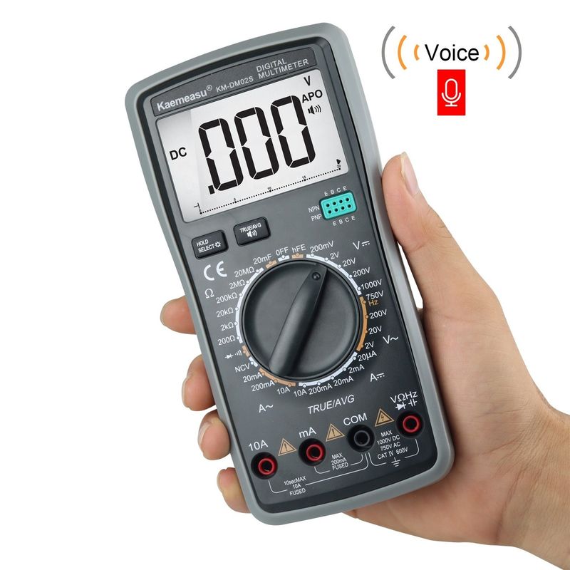 Multi-tester de voz inteligente Multifunção automática de alcance Equipamento de laboratório Teste de resistência Multiméter digital