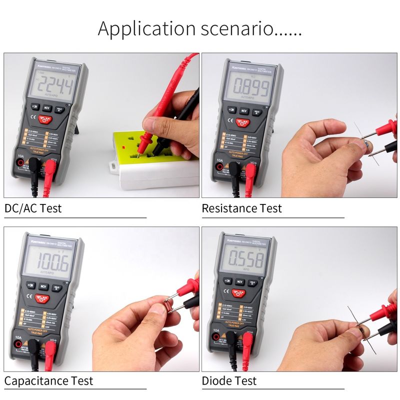 Multimétricos de alcance automático 3 5/6-número DC/AC True-rms Multiméter digital com Ncv Multimeter Tester
