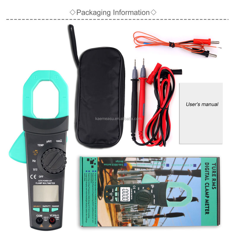 903 Clamp Meter 6000 Contas Auto Rnage Multimeter AC DC Tester de tensão Continuidade Buzzer 1000v Multimetros