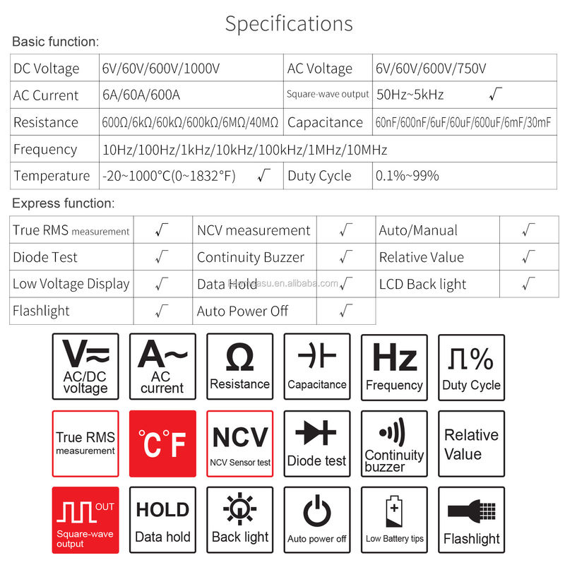 21C Corrente de vazamento de pinça Métro Voltagem e corrente de vazamento Tester Clamp Meter Ac Leakage Current Tester Clamp Meter