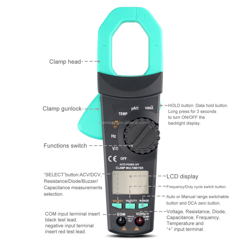 6000 Contas Multiméter de corrente Ac Dc Aneng Voltagem Medidores de pinça Multiméter Digital Clamp Meter