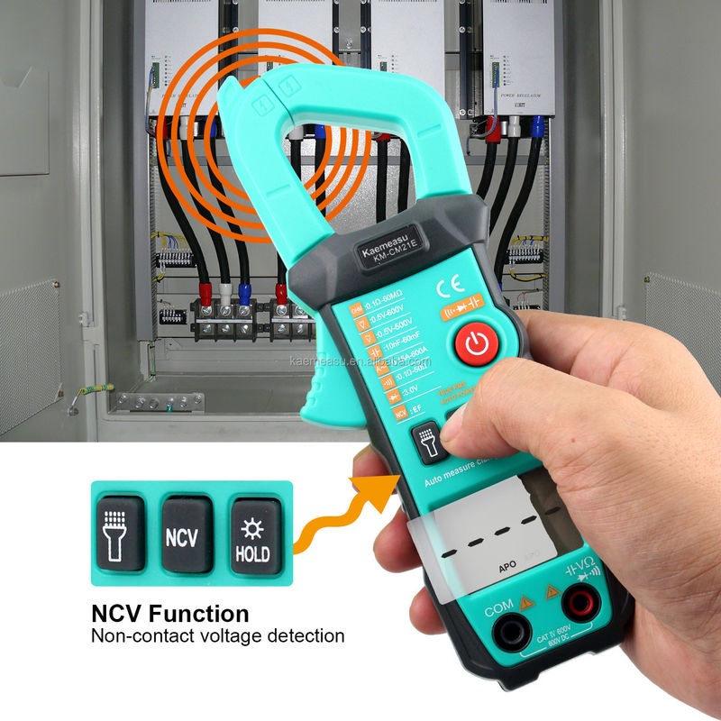 600A Medição de corrente Trms Amperiômetro de tensão de faixa automática Hz Ohm Ncv Tester Multimétro Amperiômetro Apertador 21E