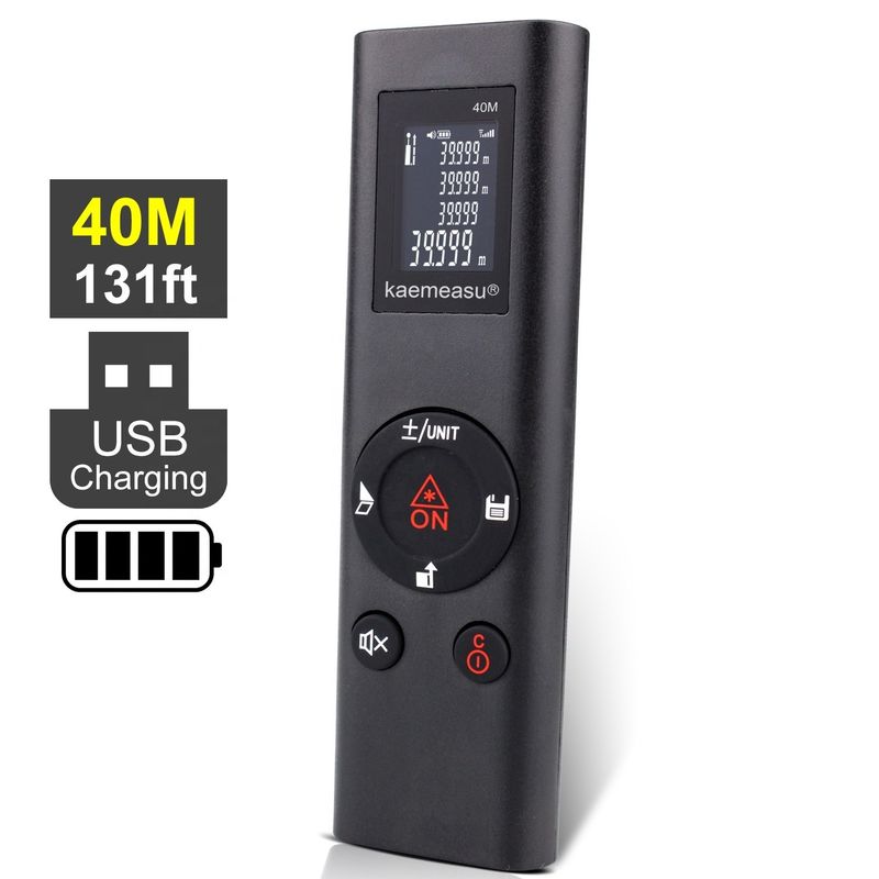 40m Mini portátil USB recarregável Laser Distance Meter Alta precisão de infravermelho Electronic Ruler Laser Range Finder