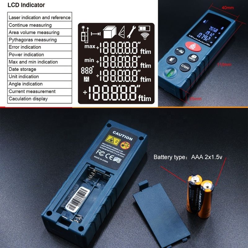 OEM ODM Mini Métro de Distância Laser de Mão Ferramentas de Medição Ruler Eletrônico Laser Digital Range Finder para Venda