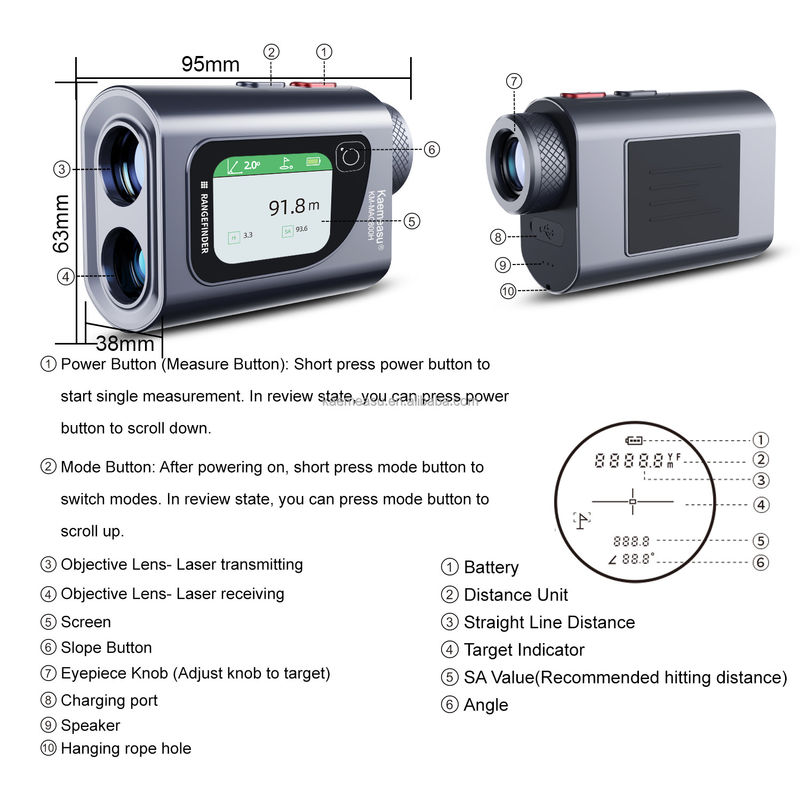 Suporte personalizado OEM 600m Laser sem fio Medir Distância Medidor Regra Digital Combo Alta precisão para Engenheiros Arquitetos Golfistas
