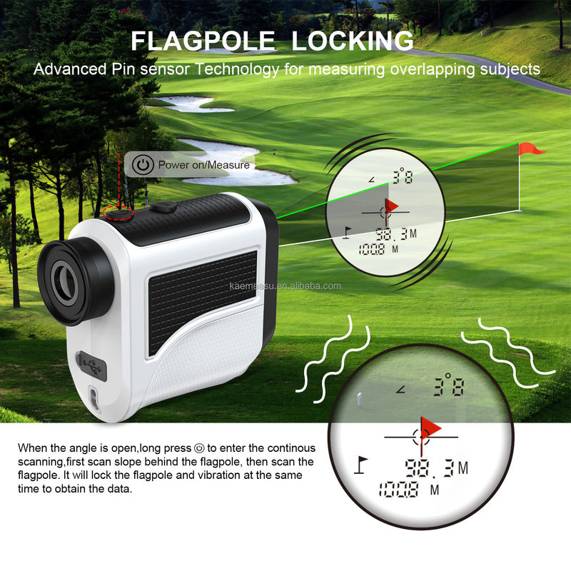 Modelo F Golf Affordable Rangefinder Pincel de inclinação em busca de ferramenta de medição de distância a laser leve
