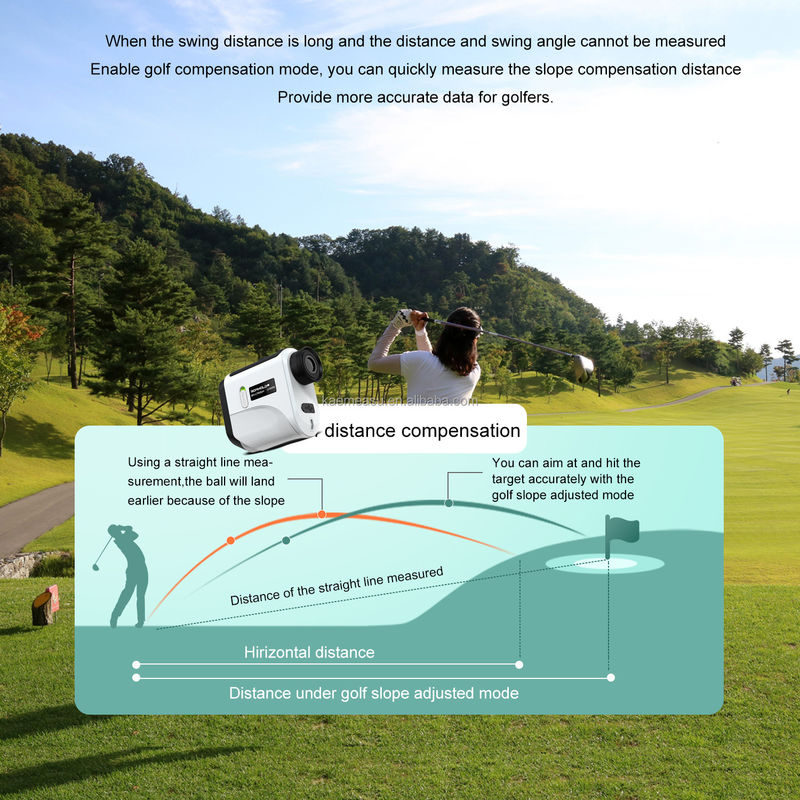 Modelo F Golf Affordable Rangefinder Pincel de inclinação em busca de ferramenta de medição de distância a laser leve