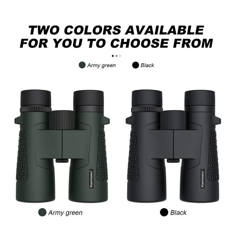Kaemeasu C Modelo Verde Cor 10x42 HD Binoculares à prova d'água para adultos, Binoculares para observação de pássaros e caminhadas, Óptica com Prisma BAK4, Corpo à prova de choque de liga de magnésio, Visão clara e brilhante
