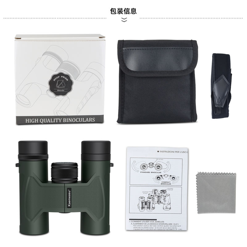 E 10x42 Binoculares Telescópio Compacto Tripódio Compatível Impermeável Crianças Binoculares para exploração ao ar livre Grande campo de visão